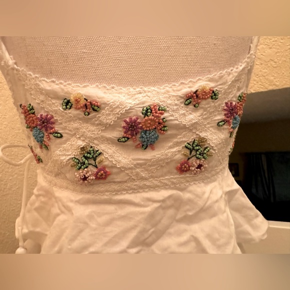 NEW w TAGS — FREE PEOPLE Intimately white intricately beaded top. RARE - Picture 3 of 8
